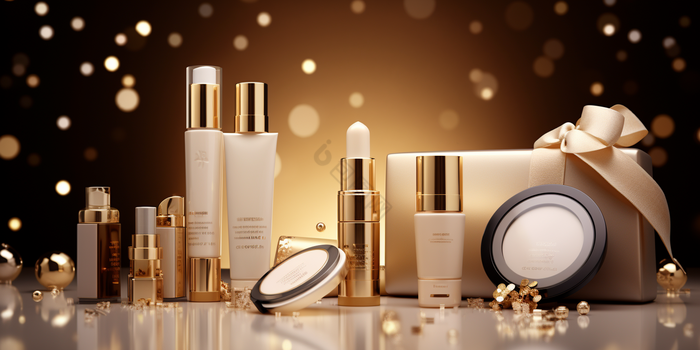 化妝品促銷活動(dòng)組合產(chǎn)品圖與刀具的巧妙結(jié)合